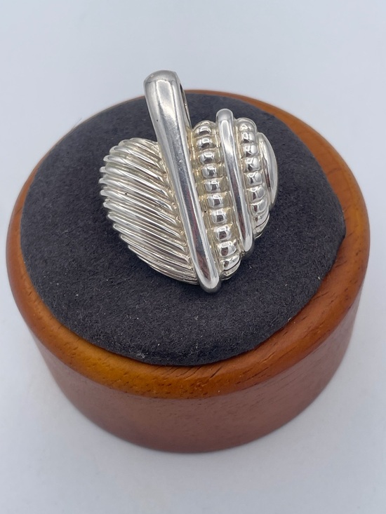 Judith Ripka Jewelry - Judith Ripka Sterling Silver 925 Textured Heart Leaf Enhancer Pendant Thailand